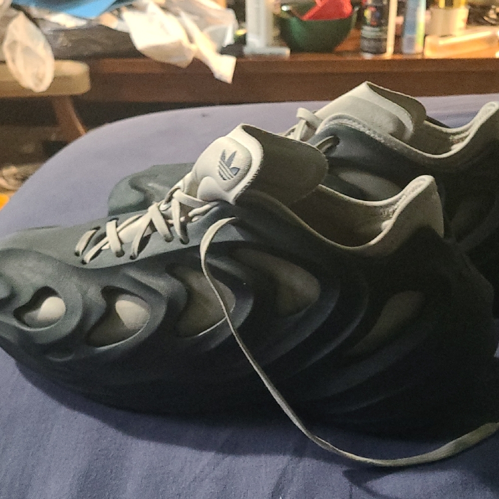 adidas Men’s Black and Gray Foam Runner Style Sneaker